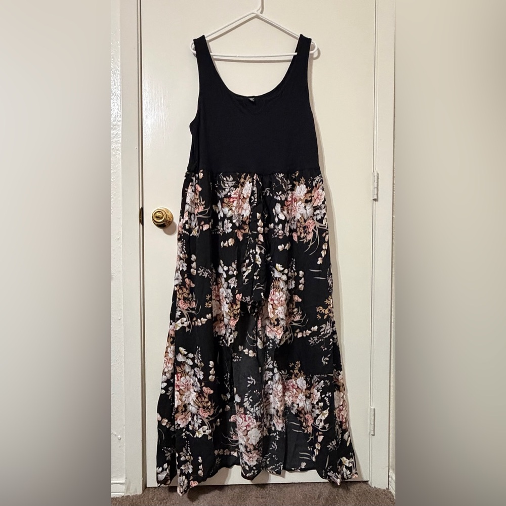 SHEIN Black and Floral Maxi Dress